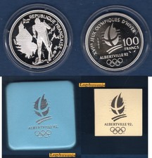 Coffret Albertville J.O Hiver 100 Francs 1991 BE FDC Ski de Fond Château Duc Sav
