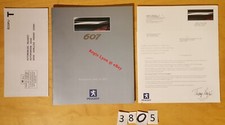 PEUGEOT 607 Prospectus de présentation + courrier 40+2 pages Fr 08/1999