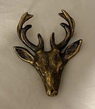 Superbe boucle Ancienne de ceinture de Chasse Cerf Vintage 7cm X 8cm  Bronze