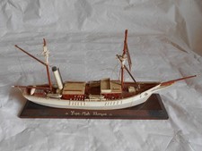 Vintage model boat 3 masted Barque french hand made 1950s