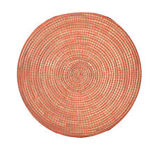 GRAND SET DE TABLE ROND ORANGE PAILLE artisanat Afrique Sénégal