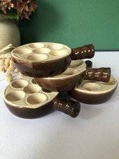 4 poelons caquelons escargots céramique 6 trous EMILE HENRY TBE