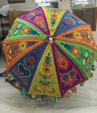 Parasol de jardin paon indien brodé parasol extérieur patio parapluie 72"