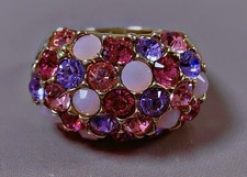 Taille 50  Bijou Bague AGATHA PARIS Gemstone Silvertone Cocktail Ring