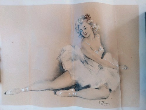 Lithographie danseuse art deco - danseuse,