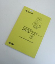 Topcon Instructions Manuel Électronique Total Station, GTS-720 Séries
