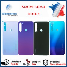 VITRE ARRIERE POUR XIAOMI REDMI NOTE 8 AVEC ADHESIF NOIR VIOLET BLANC BLEU