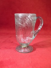 ANCIEN JOLI VERRE A ANSE CHOPE EN VERRE SOUFFLE BULLE EPOQUE DEBUT XIX VERRERIE