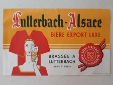 Ancienne affiche publicitaire Bière LUTTERBACH brasserie d'Alsace - STOULS 1927 