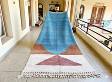 Tapis marocain en laine berbère de haute qualité couleur bleu et blanc tapis ...