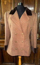 GIVENCHY veste vintage pure laine à chevrons marrons taille 38