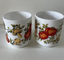 2 Mug Tasse Déjeuner ARCOPAL Motif Légumes Tomate Poivron Vintage Pop Années 70