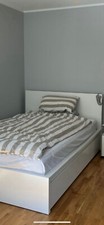 Lit Ikea Malm 140 x 200 (châssis de lit, sommier à lattes, 2 tiroirs, matelas)