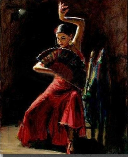 Danseuse flamenco tableau - danseuse,