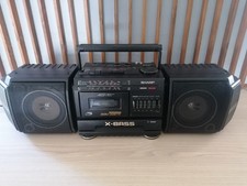 SHARP WF-T380 AM FM SW RADIO DOUBLE CASSETTE SURROUND BOOMBOX X-BASS  - Vintage