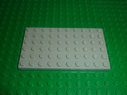 Lego plaque oldgray 6x10 - plaque,