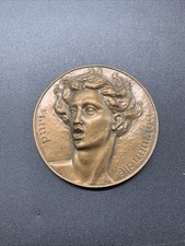 Ancienne Medaille Bronze Paris Normandie 1985 Vintage Old French Medal Marianne