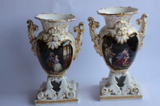 Paire de vases porcelaine Vieux Paris Empire (38903)