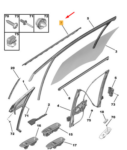 Joint inférieur vitre de - joint,