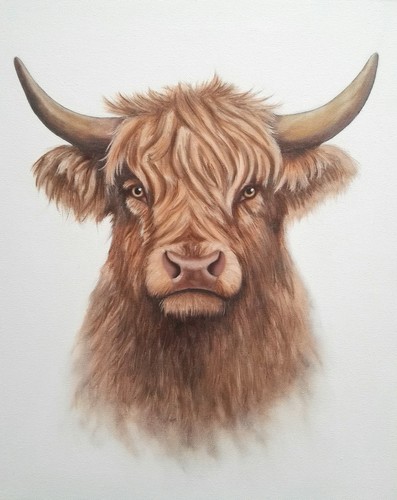 Peinture vache huile sur - huile,