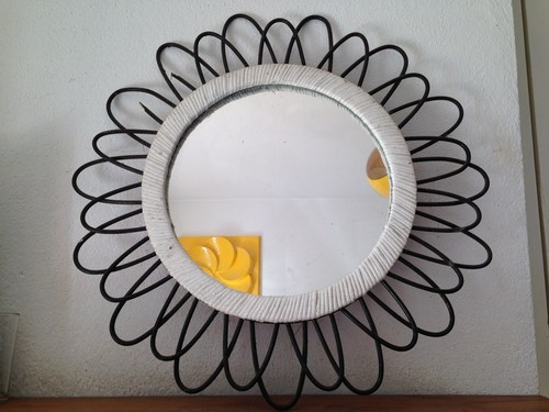 Miroir soleil rotin - ,