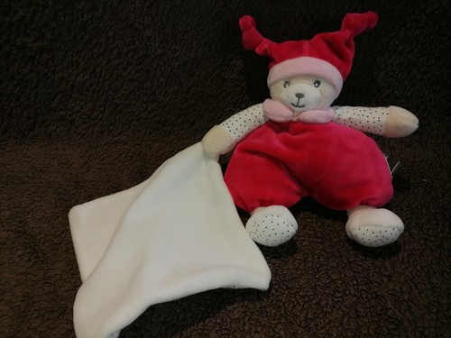 Doudou ours brioche rose - doudou,