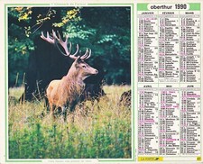 Calendrier oberthur 1990 - calendrier,