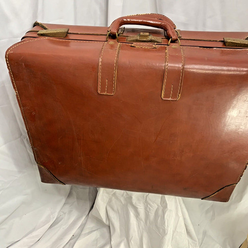 Brown genuine leather hard - brown,