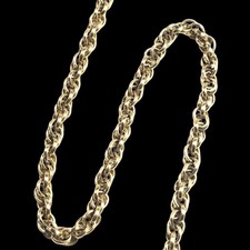 Collier Chaîne de Cou Femme Maille Double - 70 cm - 3 mm - Plaqué Or Jaune 18k