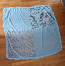 nappe carrée - bleu et franges