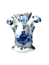 Bougeoir en Porcelaine Russe avec 3 Têtes de Dragon