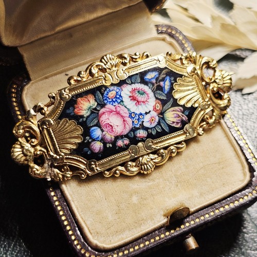 Broche xixe 18k - xixe, Émail