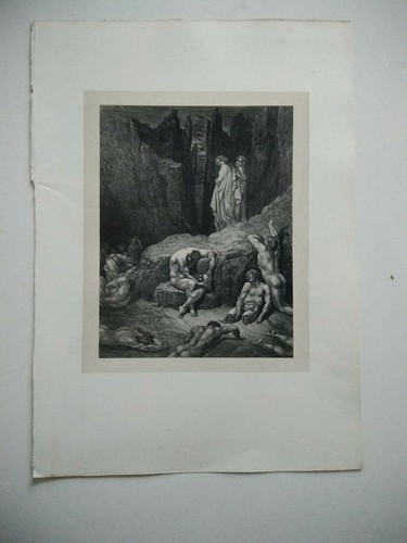 Gravure ancienne gustave - ancienne, doré