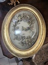 Cadre Ovale Verre Bombé Doré