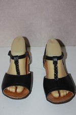 KICKERS Sandales cuir noir petits talons taille 37 TBE