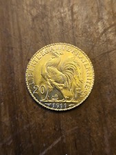 Tres belle 20 Francs Coq Marianne de 1911 en Or 900