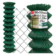 Clôture grillagée 125 cm hauteur 25 m Ø 2,5 mm 50x50 verte clôture de jardin