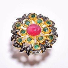 18K Plaqué Or Diamant Pavé