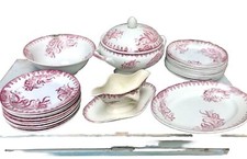 Partie De Service De Table /Terre De Fer/ 25 Pièces/Décor Iris