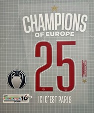 Set Flocage Psg Champion D’Europe 2025 + Etoile + Mention Finale + Badges