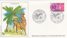 Enveloppe 1er jour timbrée 1984 GUADELOUPE POINTE A PITRE danse créole