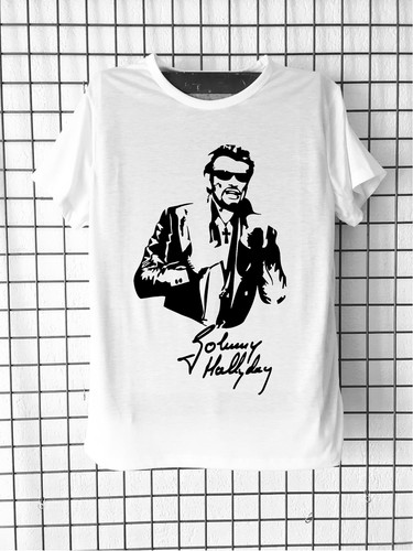 Tee shirt johnny hallyday noir - johnny,