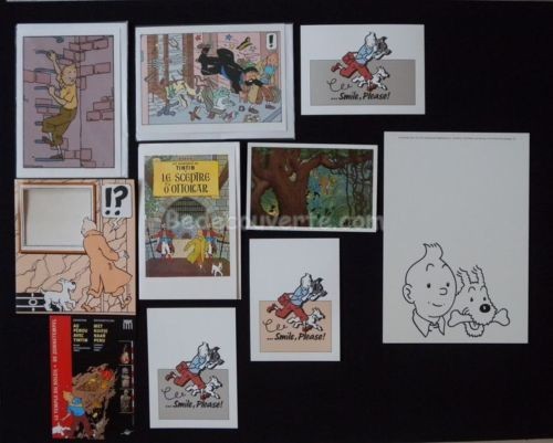 Lot cartes postales - lot, herge