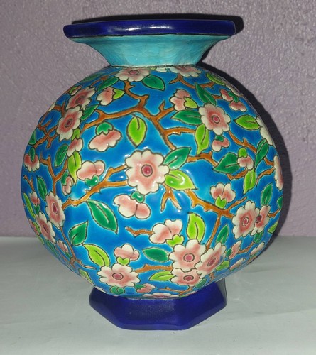 Emaux longwy vase decor - emaux,