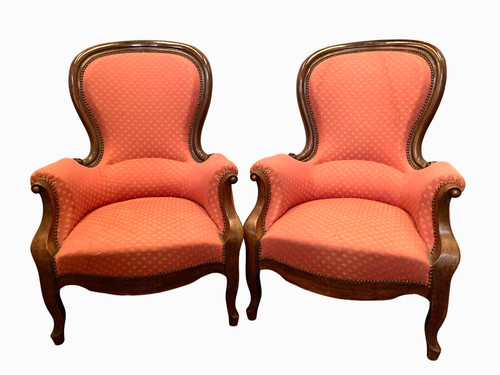 Paire fauteuils louis - de,