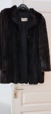 Manteau Veste noire fourrure vison classe élégante
