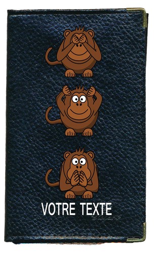 Etui carte grise noir cuir - noir,
