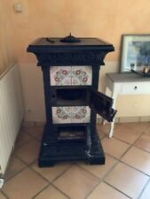 Magnifique poêle à bois italien fonte et faïence 