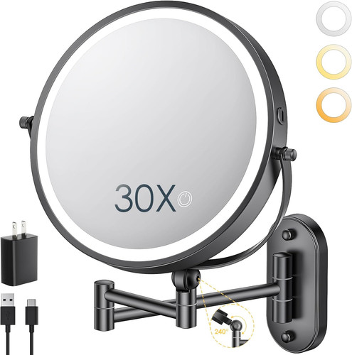Wall mounted lighted makeup - mounted,