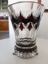 Vase en Cristal Val Saint Lambert – Améthyste / Rubis Clair – Belgique Vintage